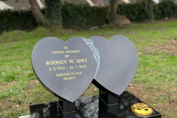 Black Granite Double Heart
